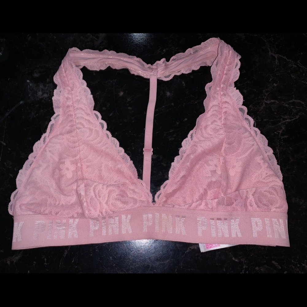 💫 VS PINK Floral Lace Racerback Bralette